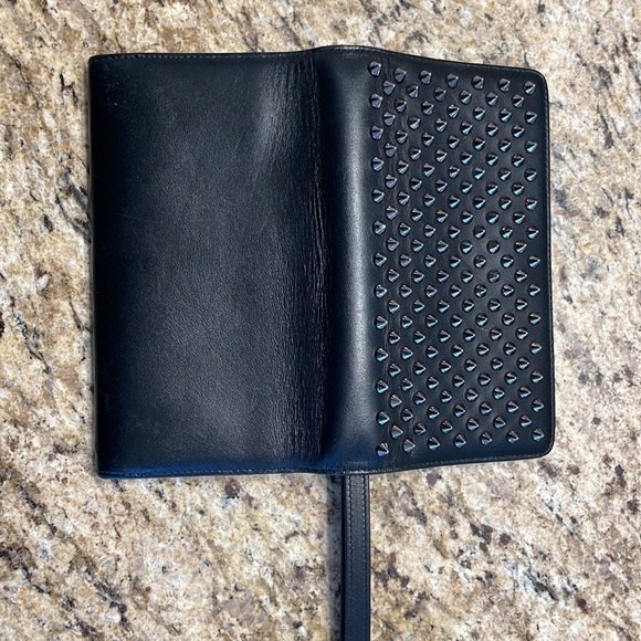 Authentic Christian Louboutin Sling Wallet with Studs, Red Interior. - Picture 8 of 9